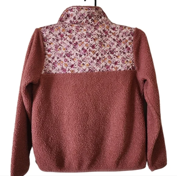 Vera Bradley Teddy Fleece Pullover with a quilted floral Yoke Size S/M - Picture 2 of 4
